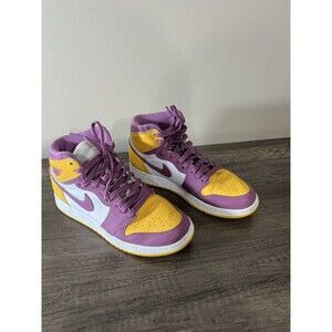 Air Jordan 1 Retro High OG Brotherhood Purple Gold size 5.5Y